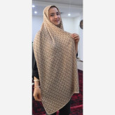 شال نخی برشکا گان دوزی شده کرم قهوه ای