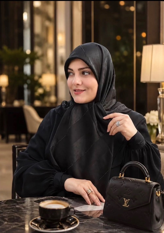روسری ویکتوریا(سافاری) ،جنس ابریشم ژاکارد،نگین مشکی،قواره ۱۴۰