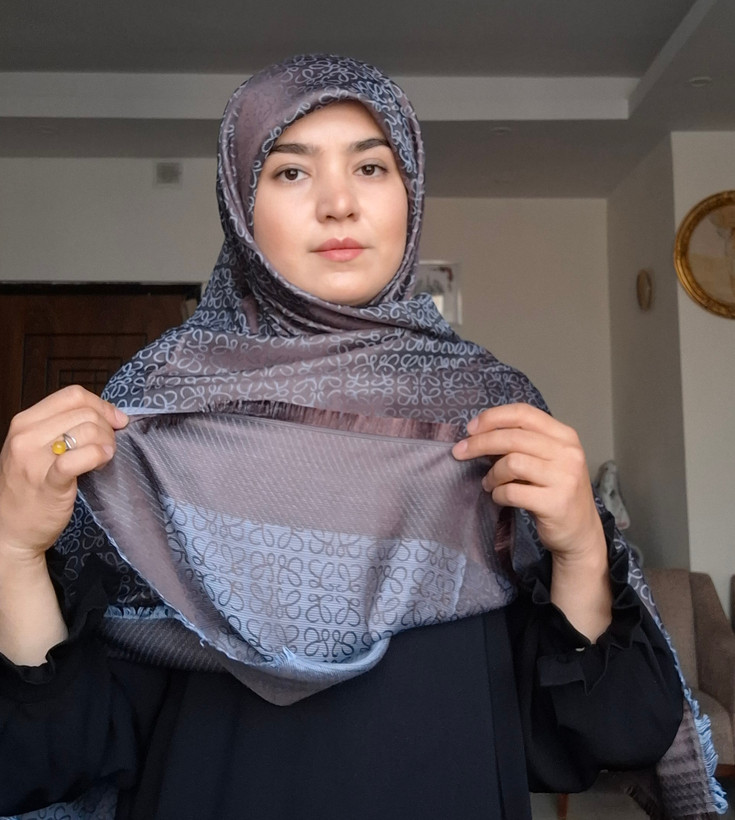 روسری ژاکارد ابریشم با کیفیت بالا قواره ۱۴۰