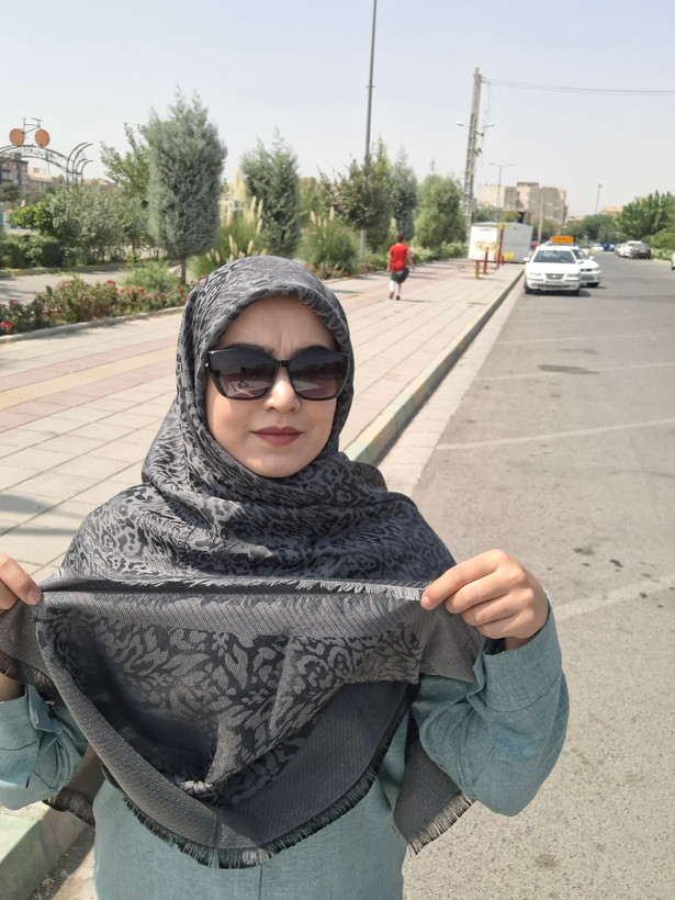 روسری ژاکارد ابریشم پلنگی با کیفیت بالا قواره ۱۴۰